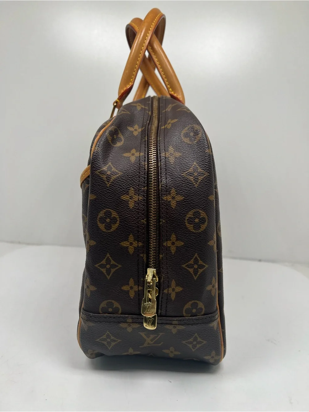 Louis Vuitton Monogram Trouville Handbag Brown Canvas Satchel Purse M42228